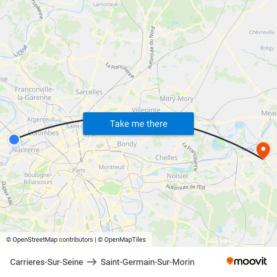 Carrieres-Sur-Seine to Saint-Germain-Sur-Morin map