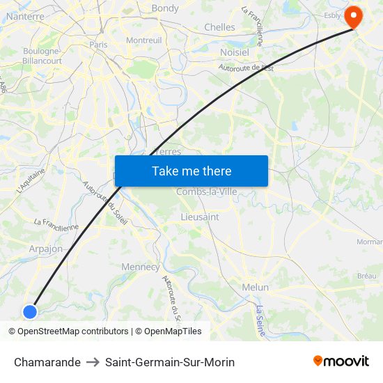 Chamarande to Saint-Germain-Sur-Morin map