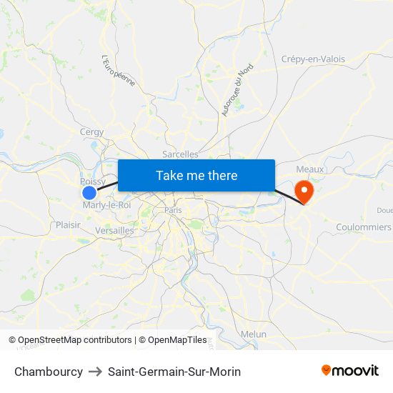 Chambourcy to Saint-Germain-Sur-Morin map