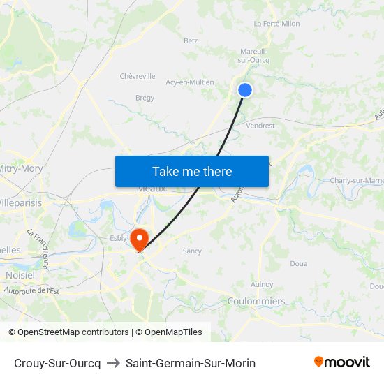 Crouy-Sur-Ourcq to Saint-Germain-Sur-Morin map