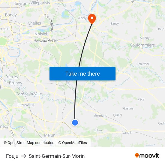 Fouju to Saint-Germain-Sur-Morin map