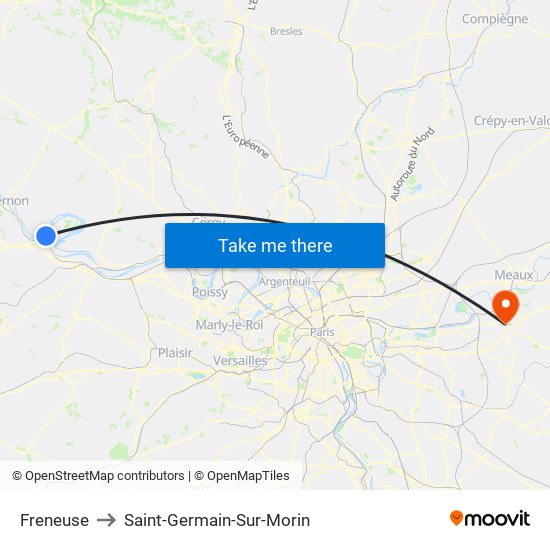 Freneuse to Saint-Germain-Sur-Morin map