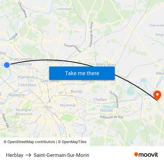 Herblay to Saint-Germain-Sur-Morin map