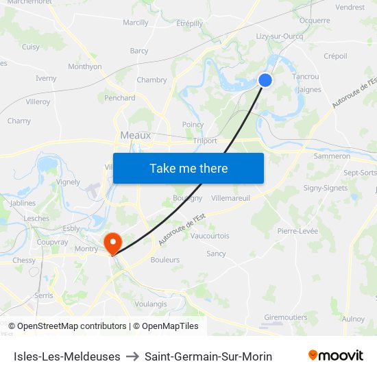 Isles-Les-Meldeuses to Saint-Germain-Sur-Morin map