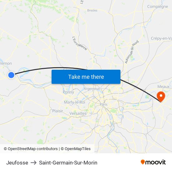 Jeufosse to Saint-Germain-Sur-Morin map