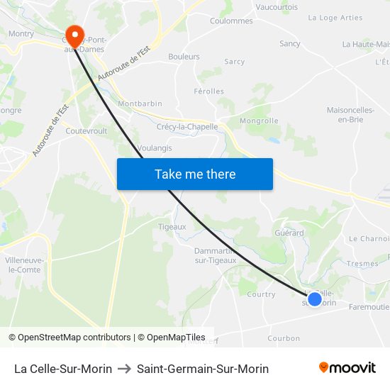 La Celle-Sur-Morin to Saint-Germain-Sur-Morin map