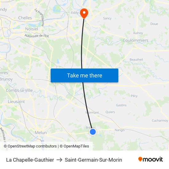 La Chapelle-Gauthier to Saint-Germain-Sur-Morin map