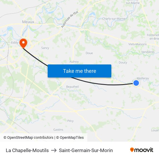 La Chapelle-Moutils to Saint-Germain-Sur-Morin map
