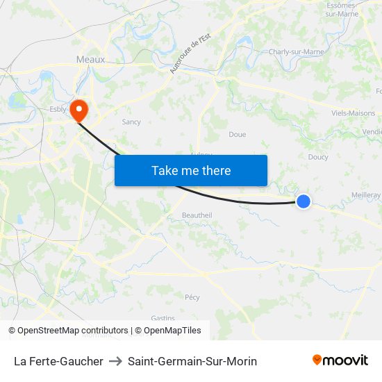 La Ferte-Gaucher to Saint-Germain-Sur-Morin map