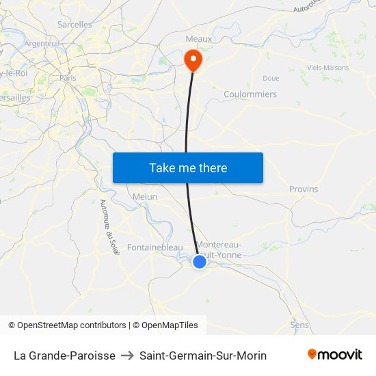 La Grande-Paroisse to Saint-Germain-Sur-Morin map