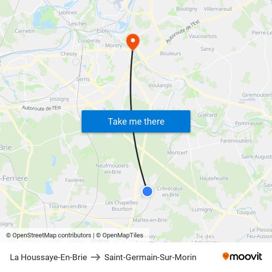 La Houssaye-En-Brie to Saint-Germain-Sur-Morin map