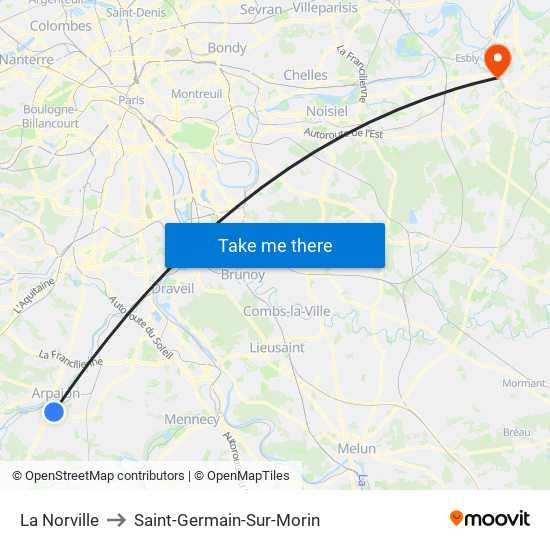 La Norville to Saint-Germain-Sur-Morin map