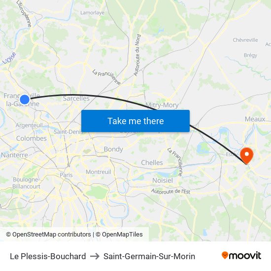 Le Plessis-Bouchard to Saint-Germain-Sur-Morin map