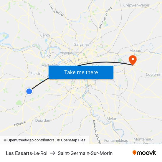 Les Essarts-Le-Roi to Saint-Germain-Sur-Morin map