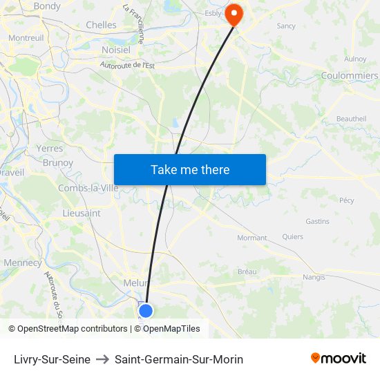 Livry-Sur-Seine to Saint-Germain-Sur-Morin map