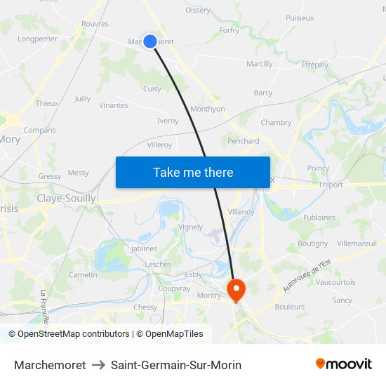Marchemoret to Saint-Germain-Sur-Morin map