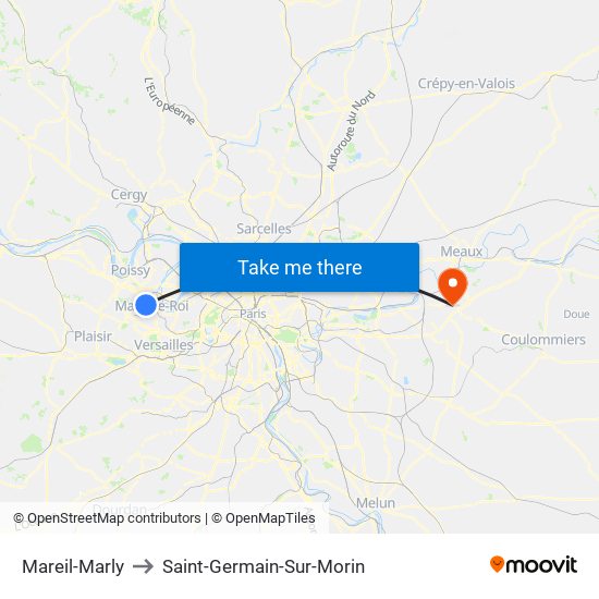 Mareil-Marly to Saint-Germain-Sur-Morin map