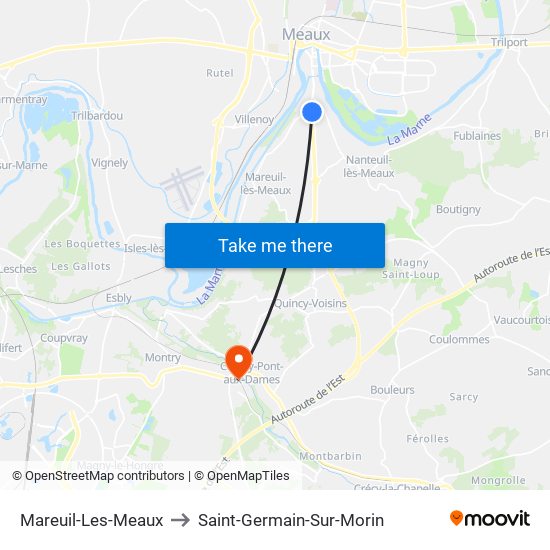 Mareuil-Les-Meaux to Saint-Germain-Sur-Morin map