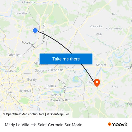 Marly-La-Ville to Saint-Germain-Sur-Morin map