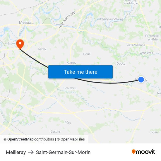 Meilleray to Saint-Germain-Sur-Morin map