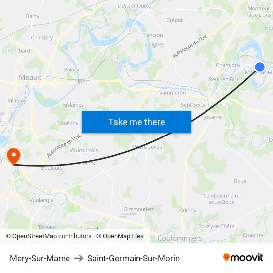 Mery-Sur-Marne to Saint-Germain-Sur-Morin map