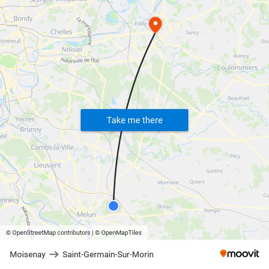 Moisenay to Saint-Germain-Sur-Morin map
