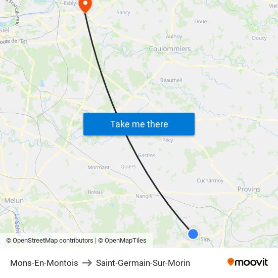 Mons-En-Montois to Saint-Germain-Sur-Morin map