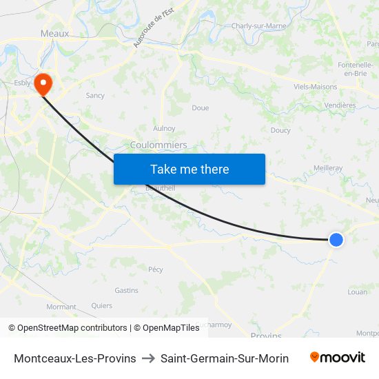 Montceaux-Les-Provins to Saint-Germain-Sur-Morin map