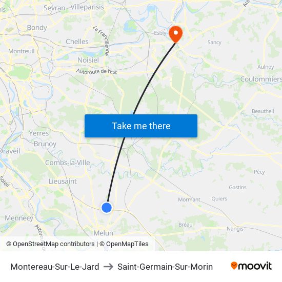 Montereau-Sur-Le-Jard to Saint-Germain-Sur-Morin map