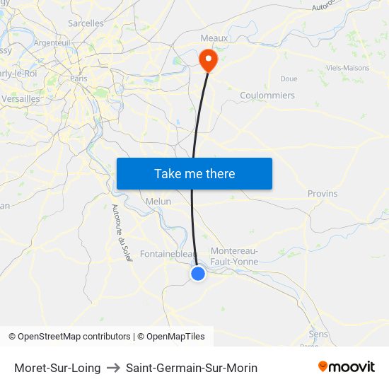 Moret-Sur-Loing to Saint-Germain-Sur-Morin map