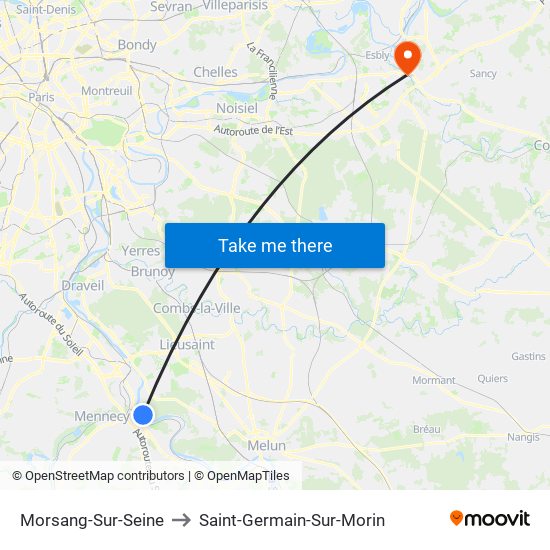 Morsang-Sur-Seine to Saint-Germain-Sur-Morin map