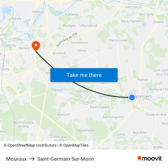 Mouroux to Saint-Germain-Sur-Morin map