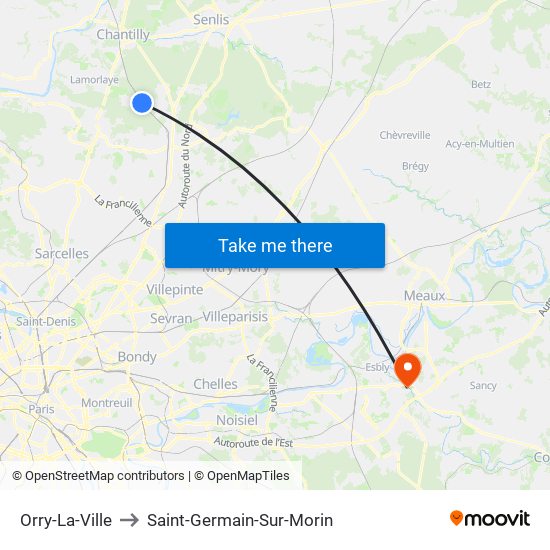 Orry-La-Ville to Saint-Germain-Sur-Morin map