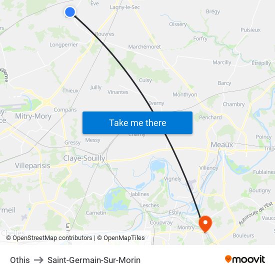 Othis to Saint-Germain-Sur-Morin map