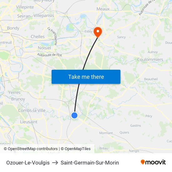 Ozouer-Le-Voulgis to Saint-Germain-Sur-Morin map