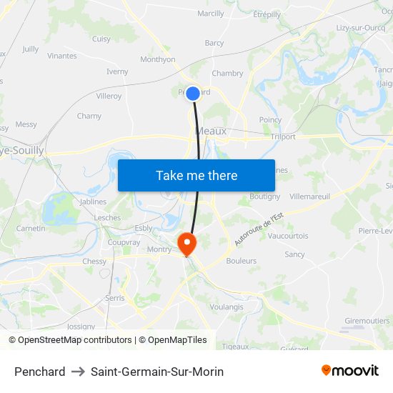 Penchard to Saint-Germain-Sur-Morin map