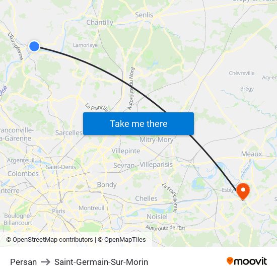 Persan to Saint-Germain-Sur-Morin map