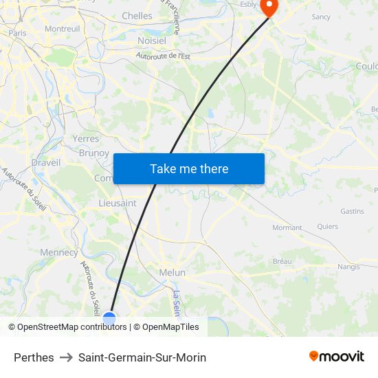 Perthes to Saint-Germain-Sur-Morin map