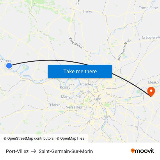 Port-Villez to Saint-Germain-Sur-Morin map