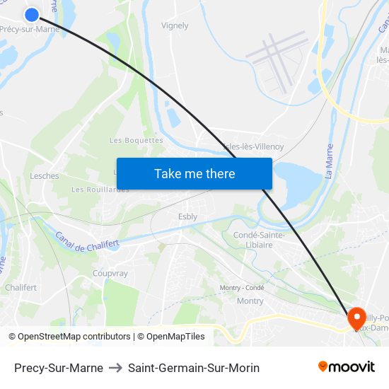 Precy-Sur-Marne to Saint-Germain-Sur-Morin map
