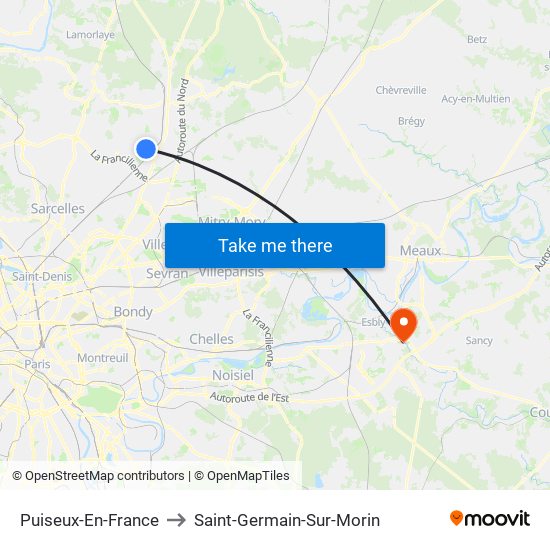 Puiseux-En-France to Saint-Germain-Sur-Morin map