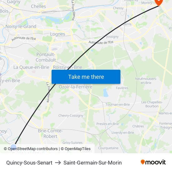 Quincy-Sous-Senart to Saint-Germain-Sur-Morin map