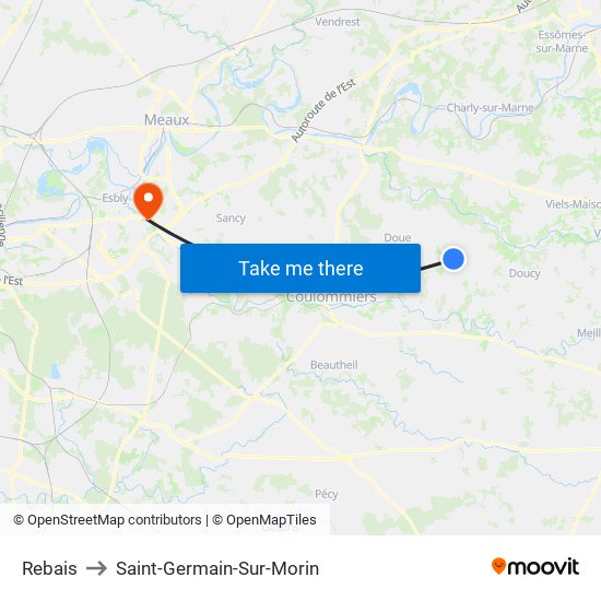 Rebais to Saint-Germain-Sur-Morin map