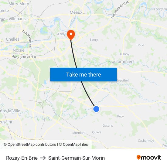 Rozay-En-Brie to Saint-Germain-Sur-Morin map