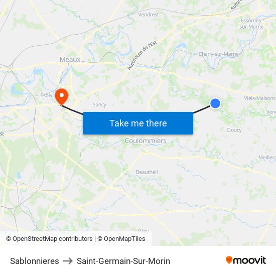 Sablonnieres to Saint-Germain-Sur-Morin map