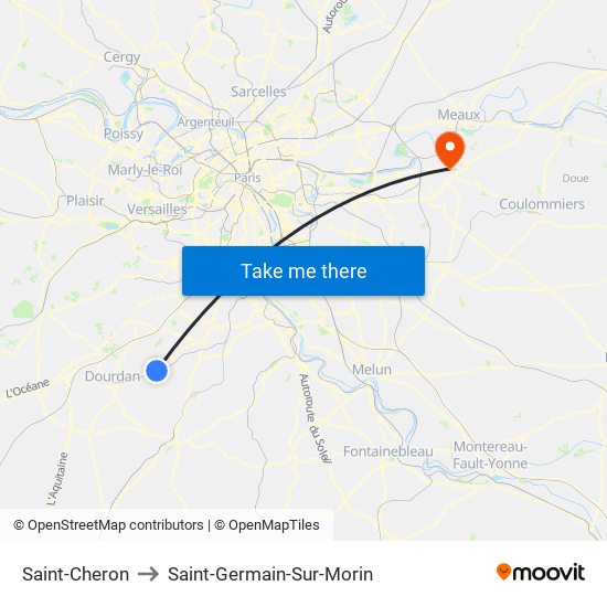 Saint-Cheron to Saint-Germain-Sur-Morin map