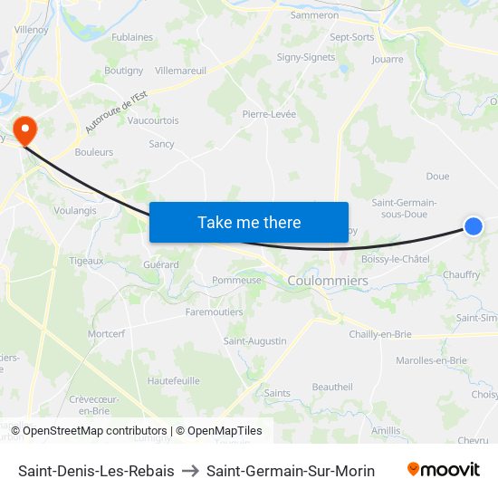 Saint-Denis-Les-Rebais to Saint-Germain-Sur-Morin map