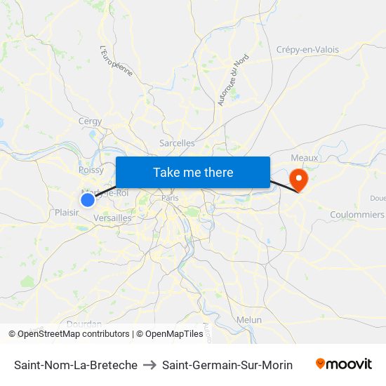 Saint-Nom-La-Breteche to Saint-Germain-Sur-Morin map