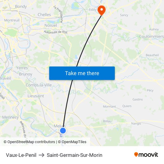 Vaux-Le-Penil to Saint-Germain-Sur-Morin map
