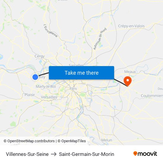 Villennes-Sur-Seine to Saint-Germain-Sur-Morin map